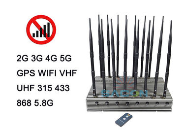 16 antennes 5G réseau Blocage du dispositif 5-8w Chaque bande 315Mhz 433Mhz VHF UHF Tout GPS
